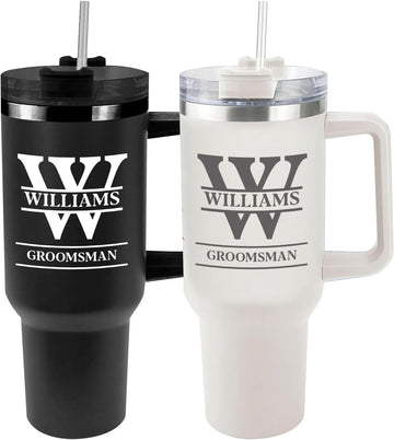 Custom 40oz Tumbler with Handle & Straw – Personalized Name Mug