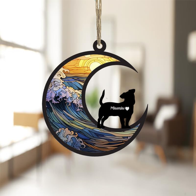 Personalized Dog Memorial Suncatcher – Custom Pet Breed & Name