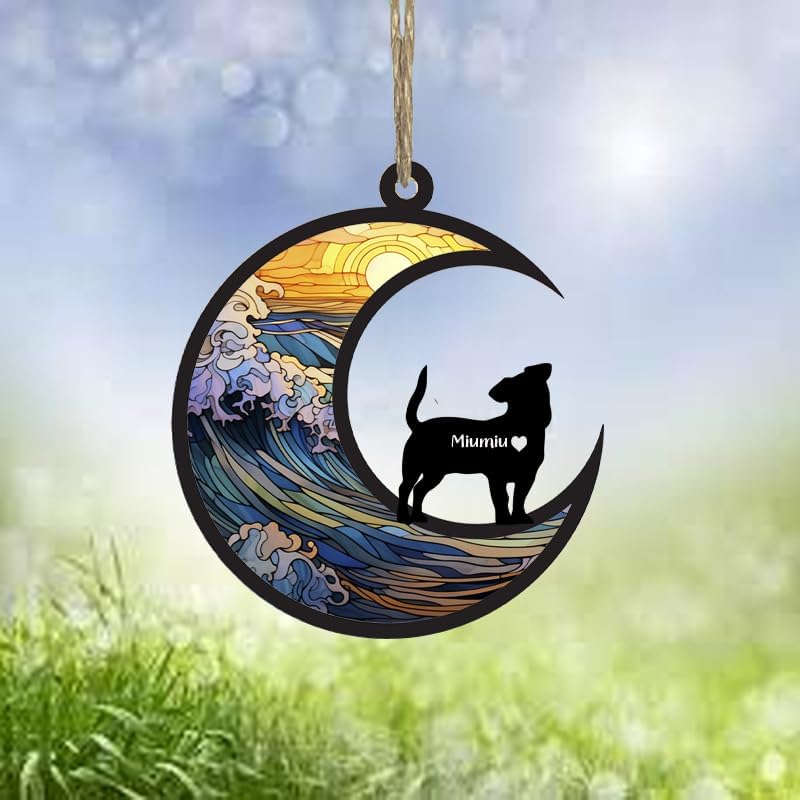 Personalized Dog Memorial Suncatcher – Custom Pet Breed & Name