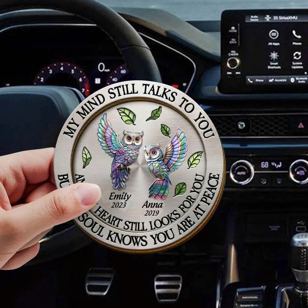 Personalized Memorial Car Visor Clip – “My Mind Still Talks to You”