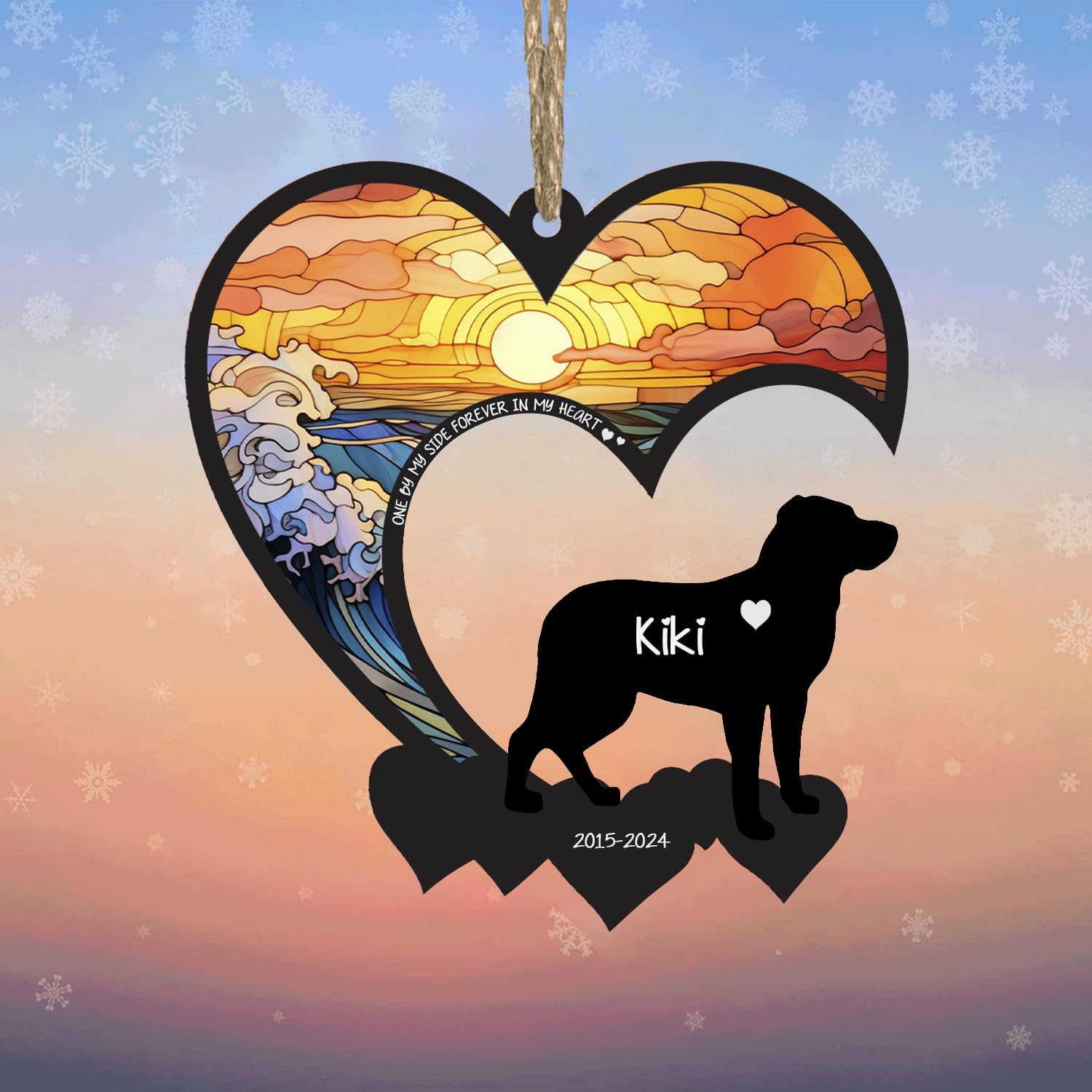 Personalized Dog Memorial Suncatcher – Custom Name & Breed Tribute